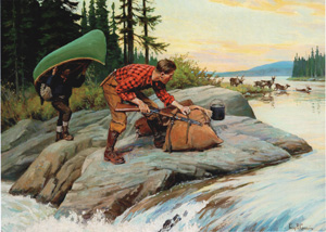 [caribou hunting canoers]